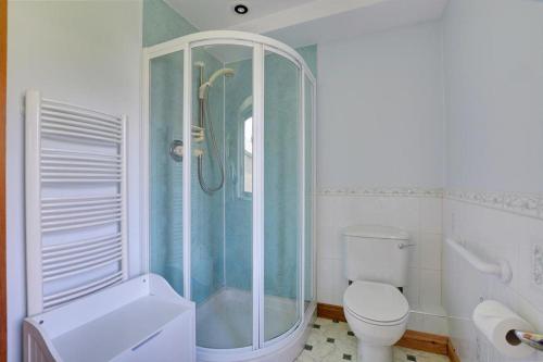 a bathroom with a shower and a toilet at 1 Bed in Cowling oc-ds237 in Cowling