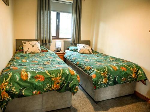 a bedroom with two beds and a window at 2 Bed in Llandrindod Wells oc-88203 in Llandegley