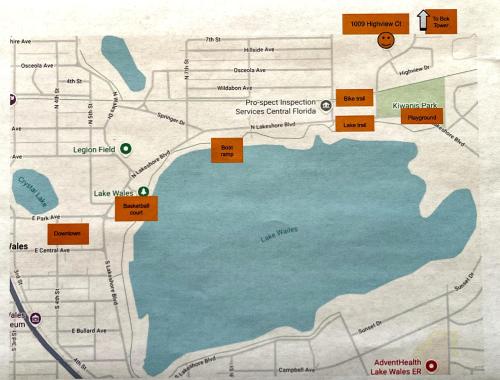 a map of the proposed improvements to the park at Joel's Place in Lake Wales