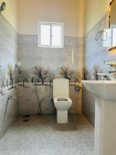 a bathroom with a toilet and a sink at Mount Vista Homestay Kandy in Kandy