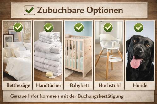 a collage of pictures of a dog in a bedroom at Familienzimmer Nr 1 im Haus Sabine in Braunlage