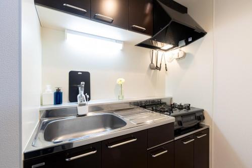 a kitchen with a sink and a stove at mks102 in Sapporo