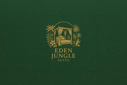 a logo for a resort with a hammock and palm trees at Suite Eden Jungle - Ambiance tropicale cosy in Limoges