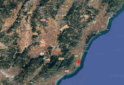 a map of ontario with a red dot at Apartamento Morro de Gos Ref067 in Oropesa del Mar