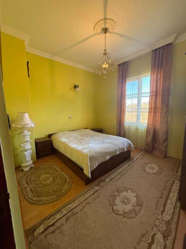a bedroom with a large bed and a window at The Bondo's Villa in Kobuleti