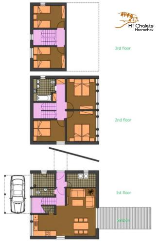 Půdorys ubytování HT Chalets Harrachov