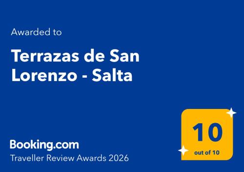 a yellow rectangle with the words temazas de san lorenzo santa at Terrazas de San Lorenzo - Salta in San Lorenzo