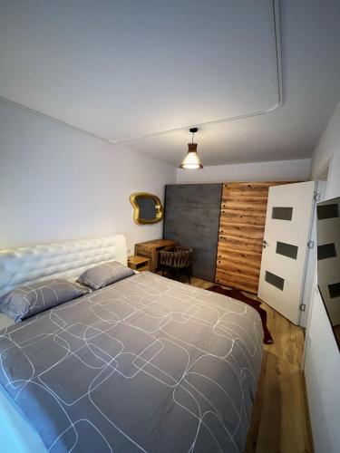 a bedroom with a large bed in a room at Urban Haven Apartment in Oradea
