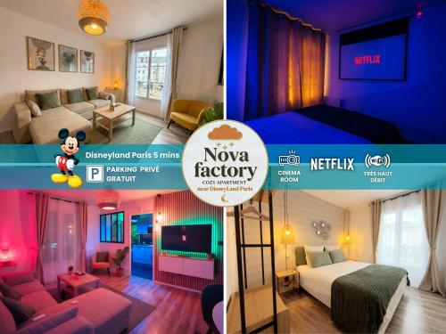 Nova Factory - Serris Place Toscane - Cinéma Netflix 4K - Disney 5' - Parking Gratuit - 4 Personnes