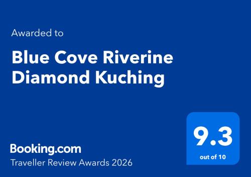 a blue logo with the words blue capeinephrine diamond hugging at Blue Cove Riverine Diamond Kuching in Kuching
