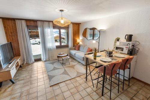 Studio cosy avec piscine intérieure - vue montagne
