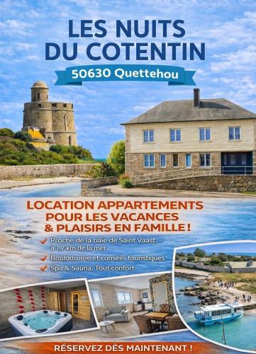 un dépliant pour une maison sur l'eau dans l'établissement Les Nuits du Cotentin, à Quettehou