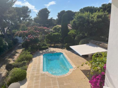 Villa Bianca في كاري-لو-رويه: منظر علوي لحمام سباحة في حديقة