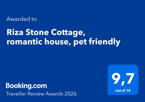 Riza Stone Cottage, romantic house, pet friendly