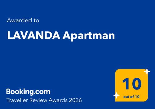a yellow square with the text awarded to laampaarmaarmaarmaarmaarmaarma at LAVANDA Apartman in Malinska
