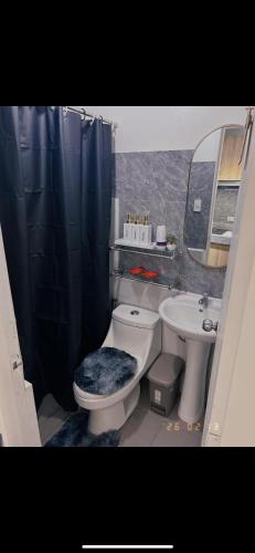 a bathroom with a toilet and a sink at A&R Haven in Manila