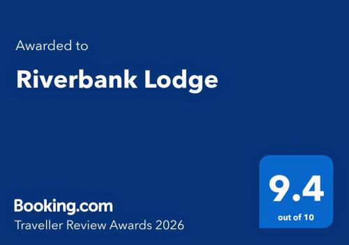 a screenshot of ayr park lodge with the text awarded to riverbank lobby at Riverbank Lodge in Stratford-upon-Avon