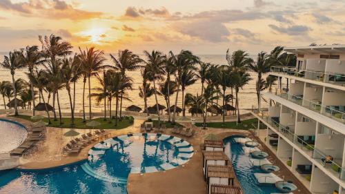 an aerial view of the resort and the beach at Iberostar Selection Riviera Cancun - All Inclusive in Puerto Morelos