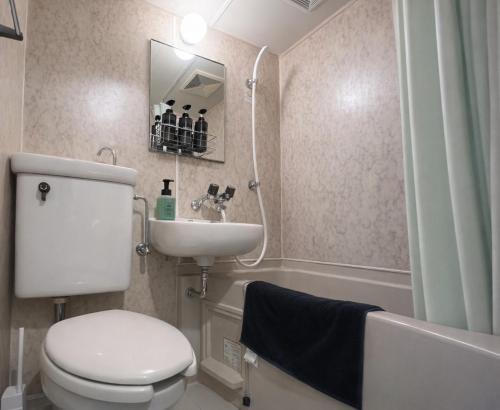 a bathroom with a toilet and a sink at ラレジダンスドパンテール in Fukuoka