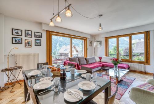 Zona d'estar a Aran Apartment - Chamonix