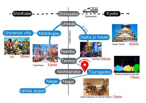 JAVA HOUSE NishitanabeーSpacious house,7Double Beds,2Line sta 4min