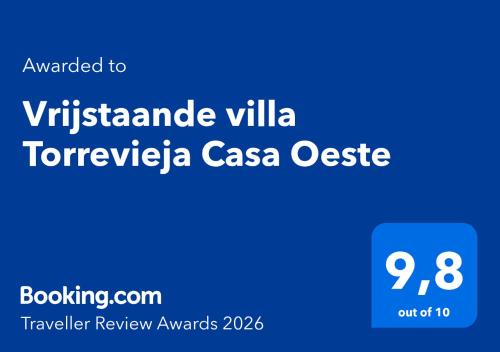 a blue rectangle with the words vittelande villatnc casa os at Vrijstaande villa Torrevieja Casa Oeste in Torrevieja