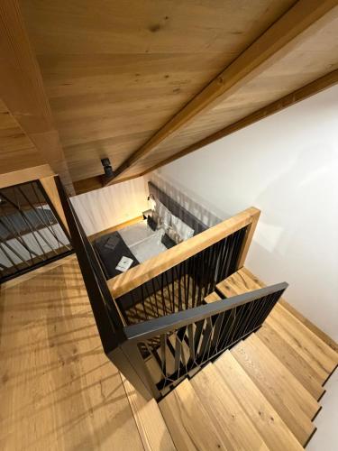 a view from the top of a building with wooden ceilings at Vila Vento in Veľký Slavkov