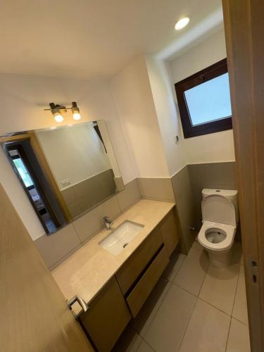 a bathroom with a sink and a toilet at Marassi villa in El Alamein