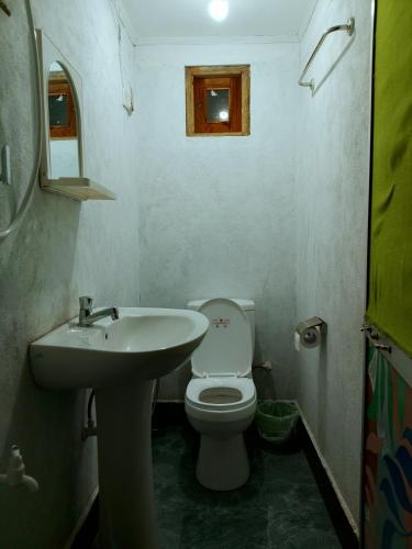 a small bathroom with a toilet and a sink at Green Villa in Nuwara Eliya