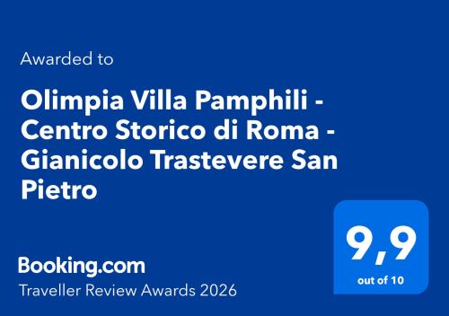 Olimpia Villa Pamphili - Centro Storico di Roma - Gianicolo Trastevere San Pietro
