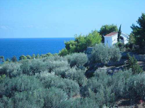 a house on the side of a hill near the ocean at 7 Islands in Spetses