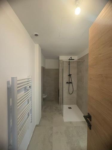 a bathroom with a shower stall and a toilet at Appartement La Colle sur Loup in La Colle-sur-Loup