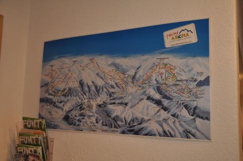 a picture of a mountain mural on a wall at Flörl in Zell am Ziller