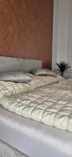 two beds sitting next to each other in a bedroom at Hradecký apartmán LUXURY in Hradec Králové