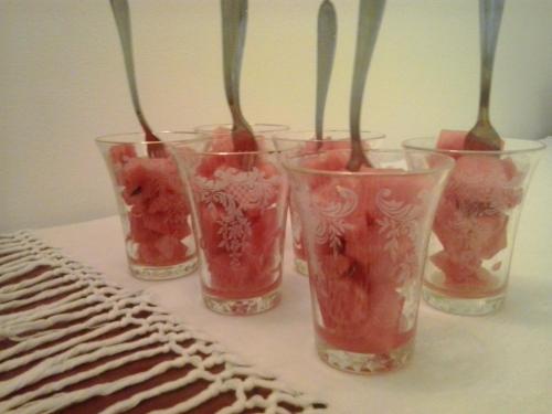 a group of four glasses with forks in them at Dragonfly B&B in Certosa di Pavia