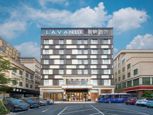 a rendering of a building with a parking lot at Lavande International Hotel Guangzhou Baiyun International Airport Renhe Metro Station Branch - Free Shuttle Bus to Guangzhou Baiyun International Airport in Guangzhou