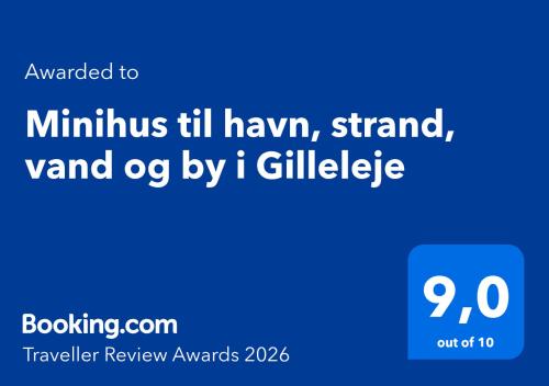 a screenshot of a cell phone with the text mummyillinillinillinillin haulhaven at Minihus til havn, strand, vand og by i Gilleleje in Gilleleje