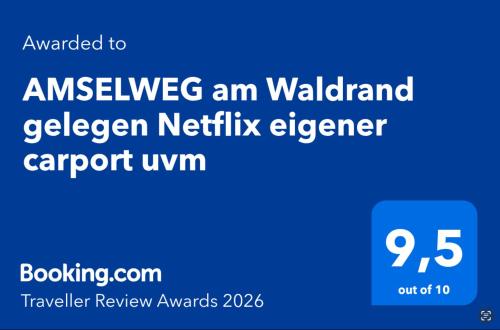 a blue sign with the words amelieve an walelandigeriger kitchener at AMSELWEG am Waldrand gelegen Netflix eigener carport uvm in Taunusstein