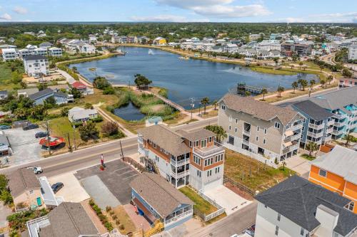 an aerial view of a town with a river at Vitamin Sea Suites 2 in Carolina Beach