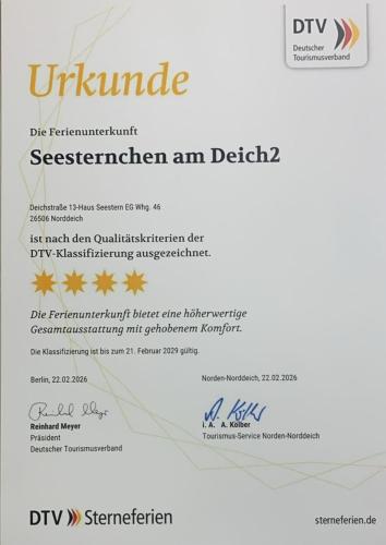 a rejection letter for a dvpn certificate in a document at Ferienwohnung Seesternchen am Deich2 C46 in Norden