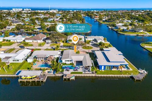 an aerial view of a resort on the water at 126 Deleon Rd in Cocoa Beach
