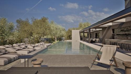 a rendering of a house with a swimming pool at Neme Slow Living Retreat in Rethymno