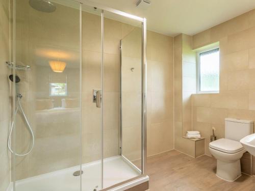 a bathroom with a shower and a toilet at 2 Bed in Saltash oc-87709 in St. Mellion