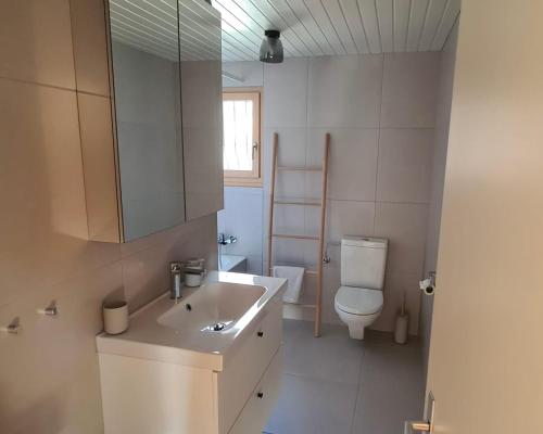 ein Badezimmer mit Waschbecken und Toilette in der Unterkunft Castanea ALTA in Breiten