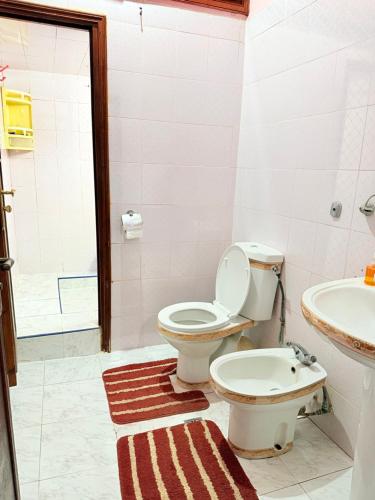 a bathroom with a toilet and a sink at Airport agadir villa in Agadir