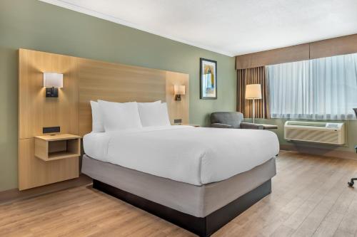 a hotel room with a large bed and a chair at Best Western Plus Ottawa City Centre in Ottawa