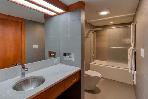 a bathroom with a sink and a toilet at Lodge Room 005 in Black Butte Ranch