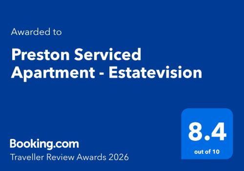 a blue sign that reads permission serviced apartment activation at Preston Serviced Apartment - Estatevision in Preston