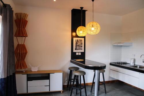 Dapur atau dapur kecil di Résidence Marotia