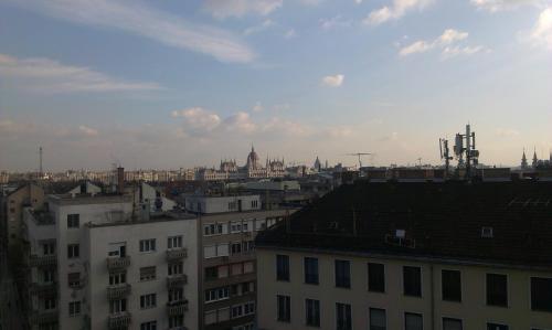 a view of a city skyline with buildings at Budanest Apartments in Budapest